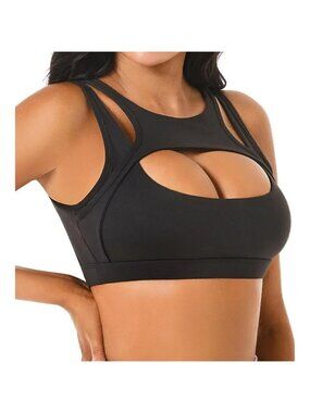 Sports Bra for Women Sexy Hollow Crop Tops with Removable Cups Workout Yoga Bra